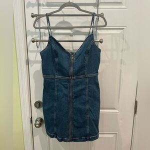 American Eagle Outfitters -  Blue Spaghetti Strap Denim Dress